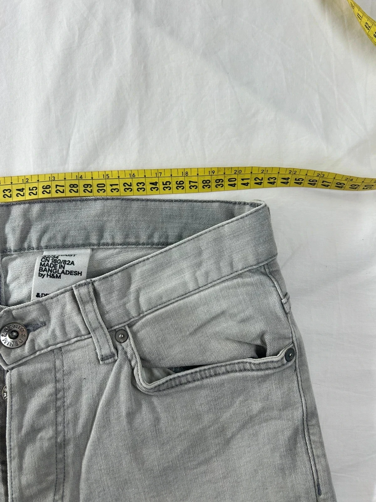 Witte grijze vintage slim fit lage taille H&M jeans – photo 10